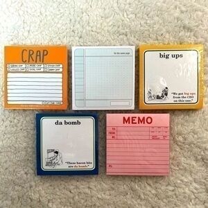 Knock Knock Sticky Notes Notepad Assortment - Set of 5